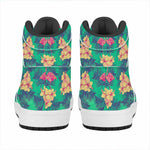 Hawaii Tropical Paradise Pattern Print High Top Leather Sneakers