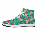 Hawaii Tropical Paradise Pattern Print High Top Leather Sneakers