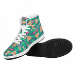 Hawaii Tropical Paradise Pattern Print High Top Leather Sneakers