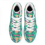Hawaii Tropical Paradise Pattern Print High Top Leather Sneakers