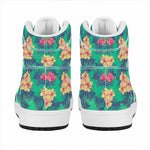 Hawaii Tropical Paradise Pattern Print High Top Leather Sneakers