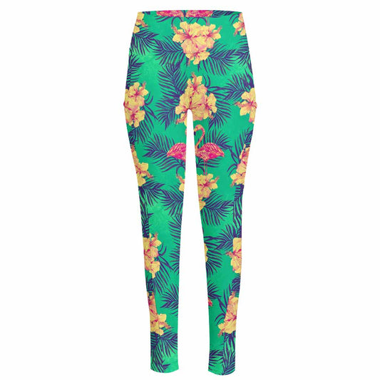 Hawaii Tropical Paradise Pattern Print High-Waisted Pocket Leggings