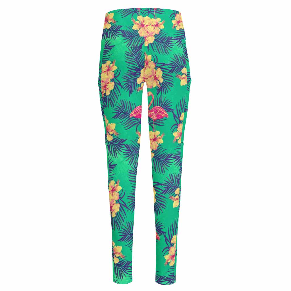 Hawaii Tropical Paradise Pattern Print High-Waisted Pocket Leggings