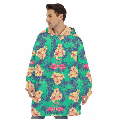 Hawaii Tropical Paradise Pattern Print Hoodie Blanket