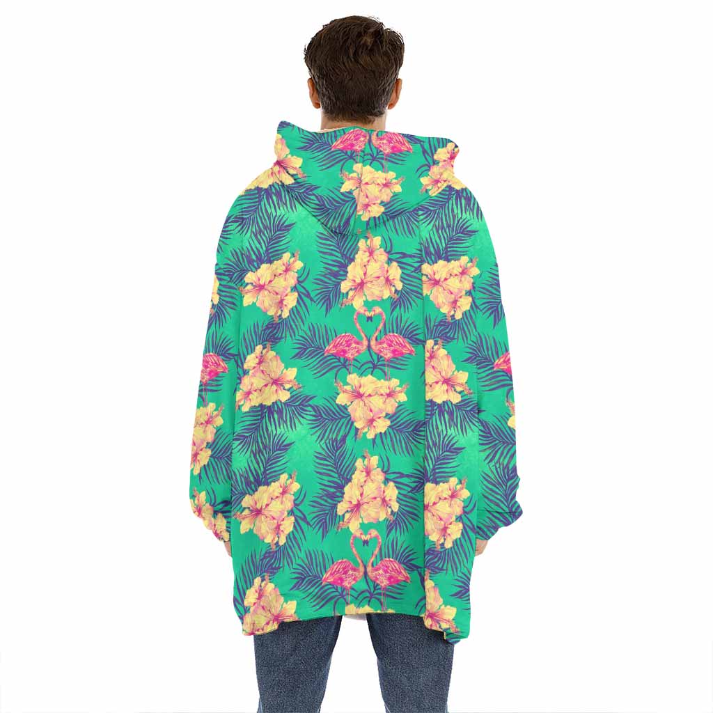 Hawaii Tropical Paradise Pattern Print Hoodie Blanket