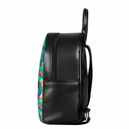 Hawaii Tropical Paradise Pattern Print Leather Backpack