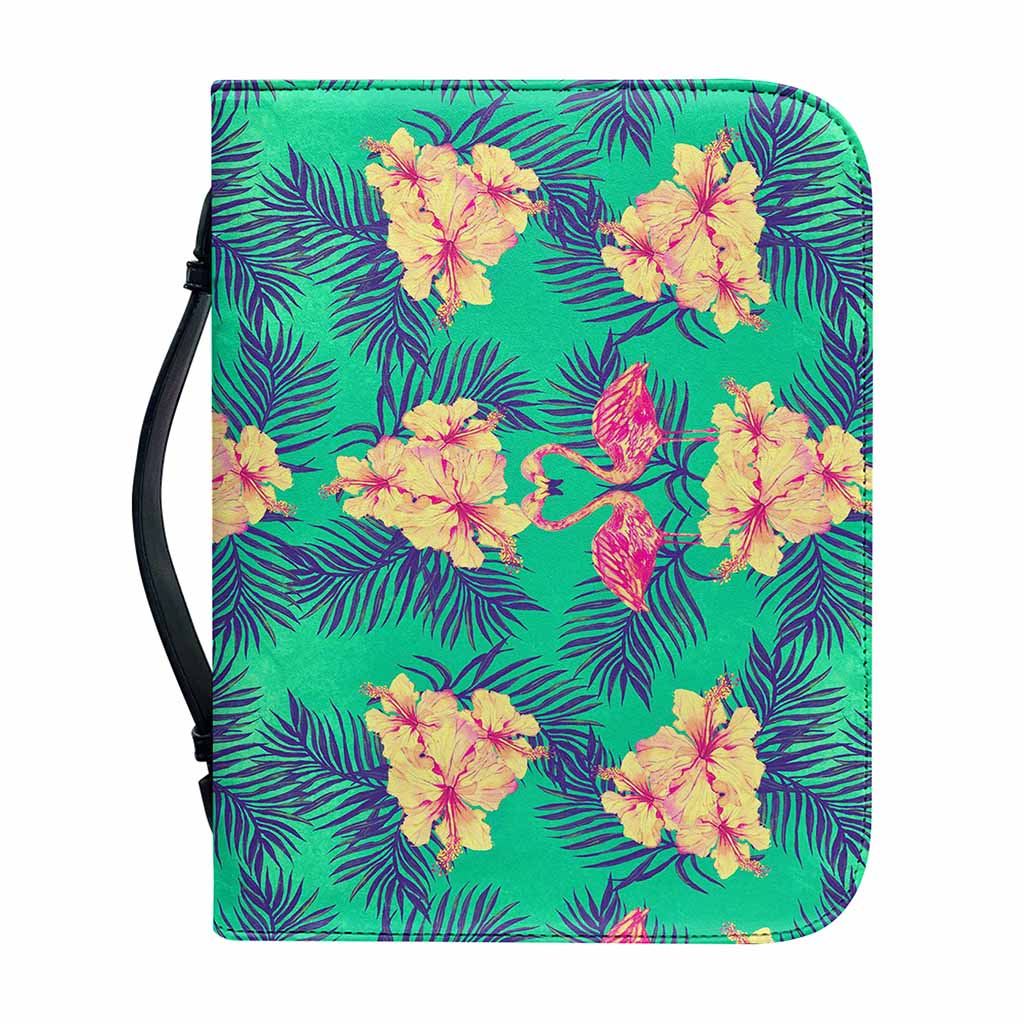 Hawaii Tropical Paradise Pattern Print Leather Bible Cover
