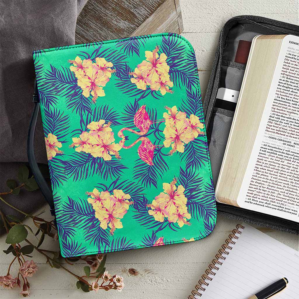 Hawaii Tropical Paradise Pattern Print Leather Bible Cover