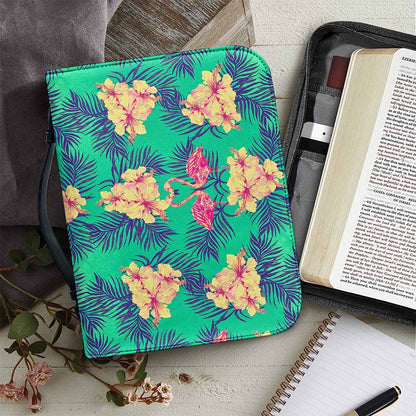 Hawaii Tropical Paradise Pattern Print Leather Bible Cover