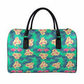 Hawaii Tropical Paradise Pattern Print Leather Duffel Bag