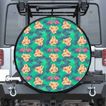 Hawaii Tropical Paradise Pattern Print Leather Spare Tire Cover