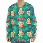 Hawaii Tropical Paradise Pattern Print Long Sleeve Baseball Jersey