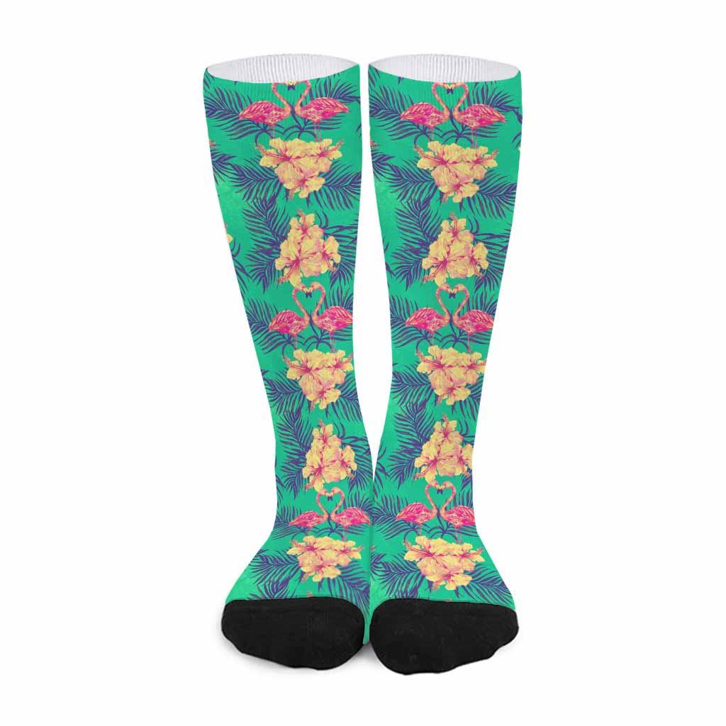 Hawaii Tropical Paradise Pattern Print Long Socks