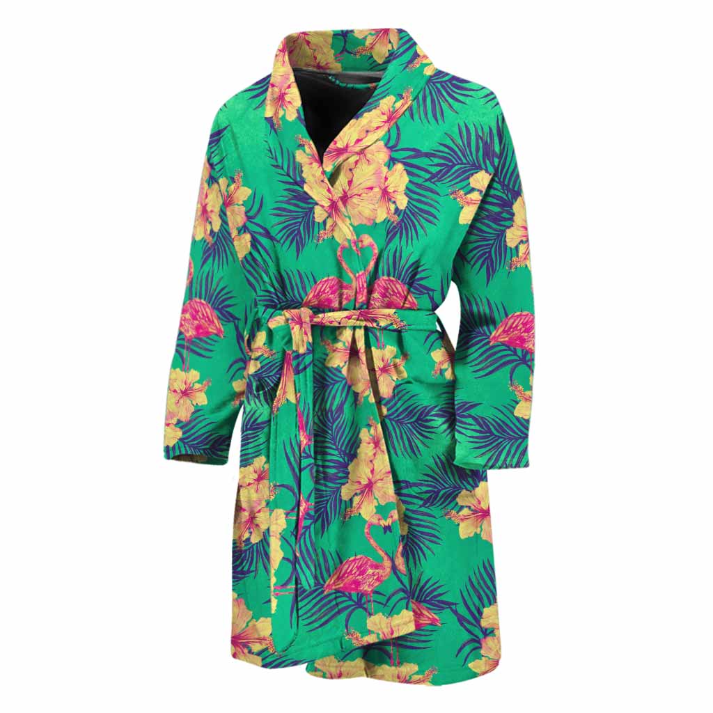 Hawaii Tropical Paradise Pattern Print Men's Bathrobe