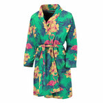 Hawaii Tropical Paradise Pattern Print Men's Bathrobe