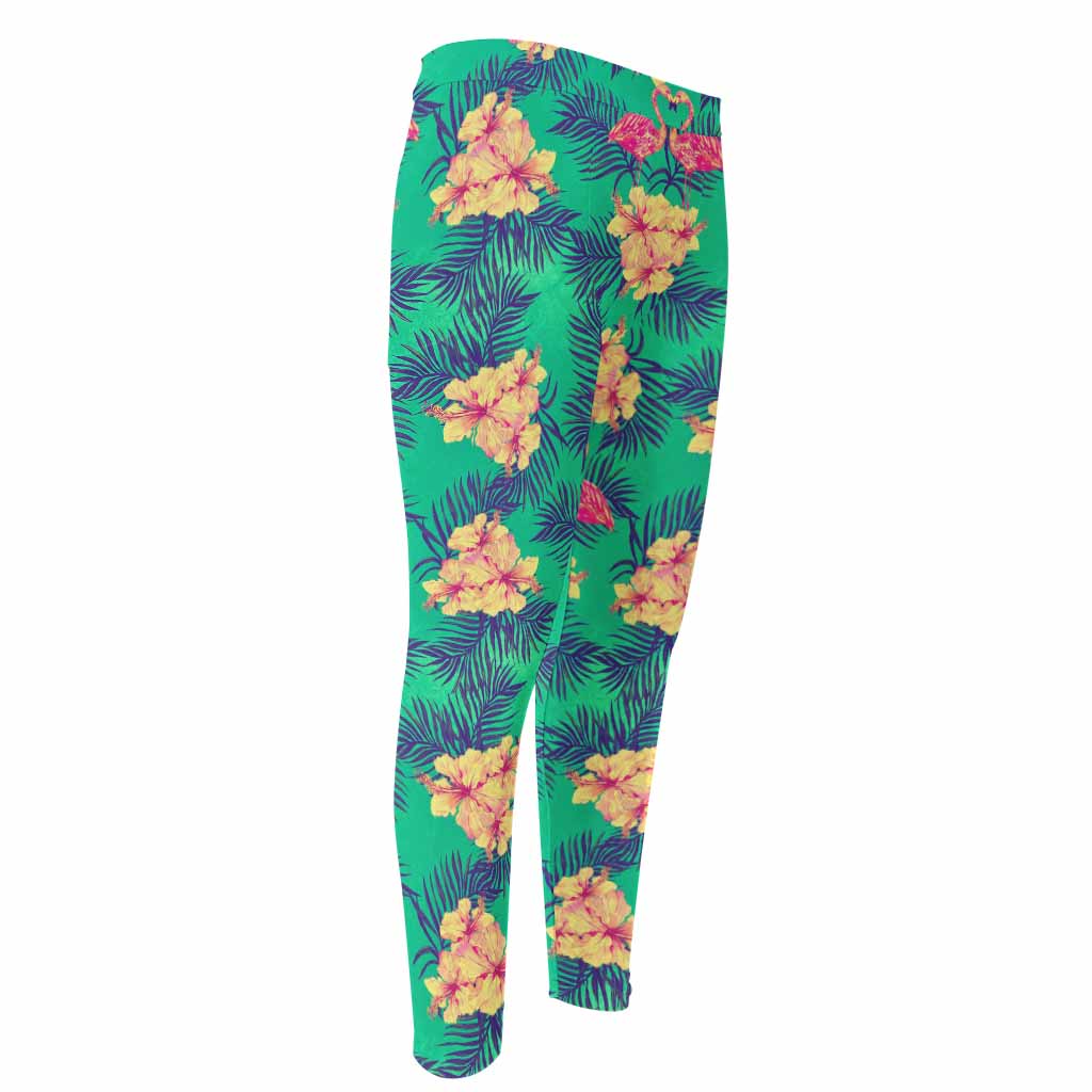 Hawaii Tropical Paradise Pattern Print Men's Compression Pants
