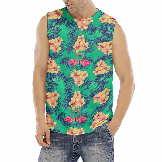 Hawaii Tropical Paradise Pattern Print Men's Fitness Tank Top