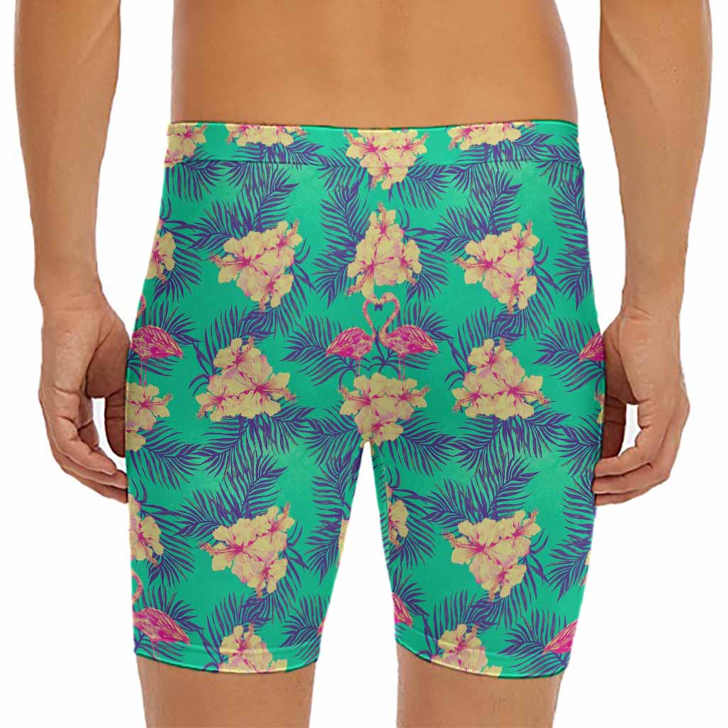 Hawaii Tropical Paradise Pattern Print Men's Long Boxer Briefs