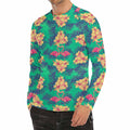 Hawaii Tropical Paradise Pattern Print Men's Long Sleeve Rash Guard