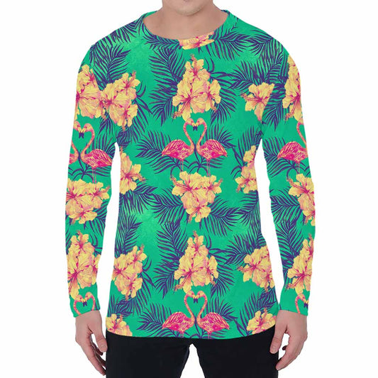 Hawaii Tropical Paradise Pattern Print Men's Long Sleeve T-Shirt