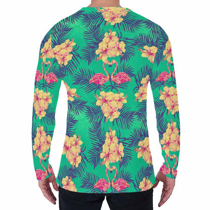 Hawaii Tropical Paradise Pattern Print Men's Long Sleeve T-Shirt