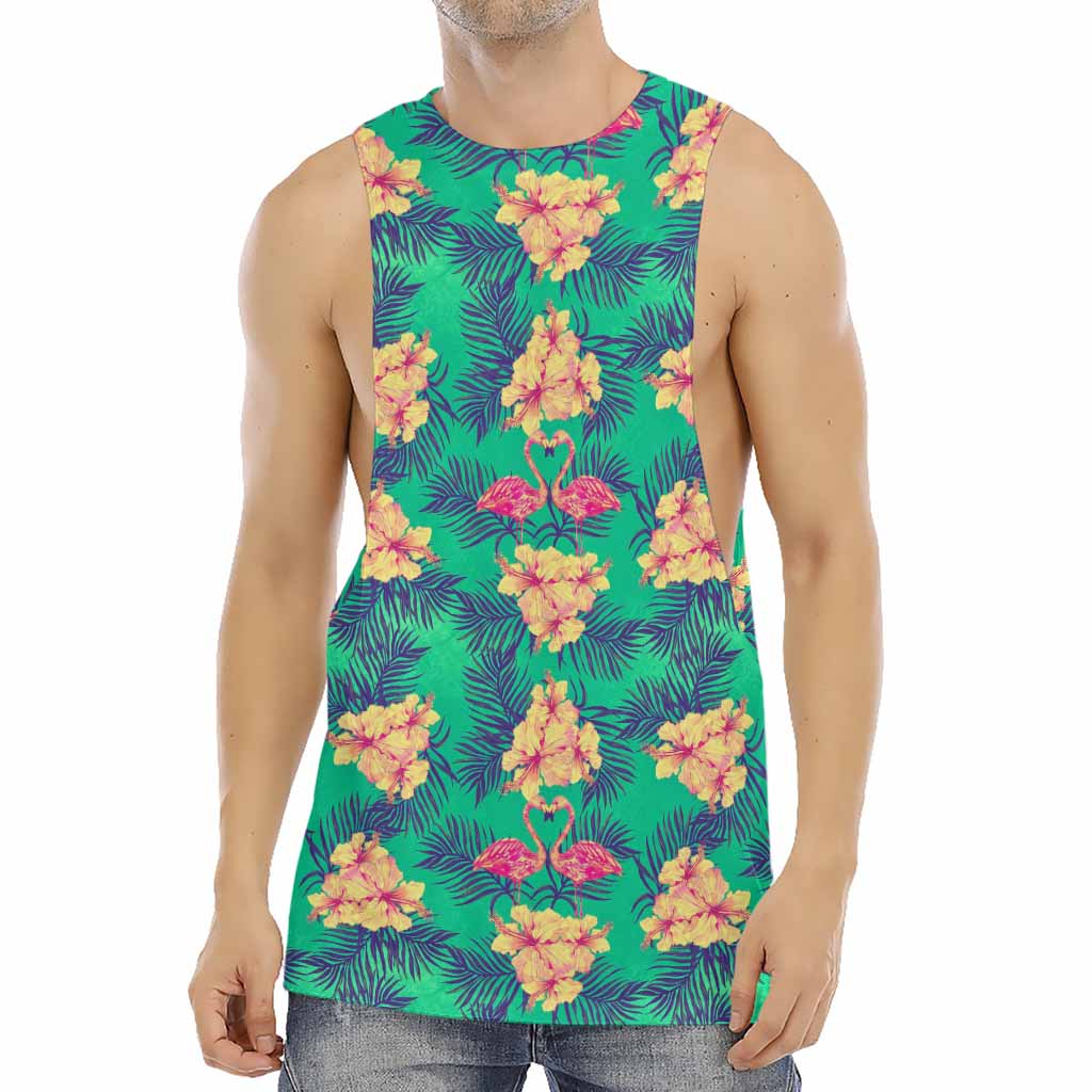 Hawaii Tropical Paradise Pattern Print Men's Muscle Tank Top