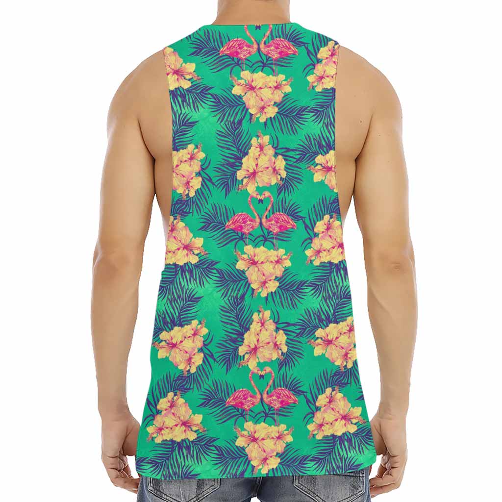 Hawaii Tropical Paradise Pattern Print Men's Muscle Tank Top