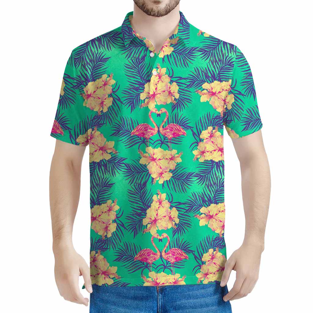 Hawaii Tropical Paradise Pattern Print Men's Polo Shirt