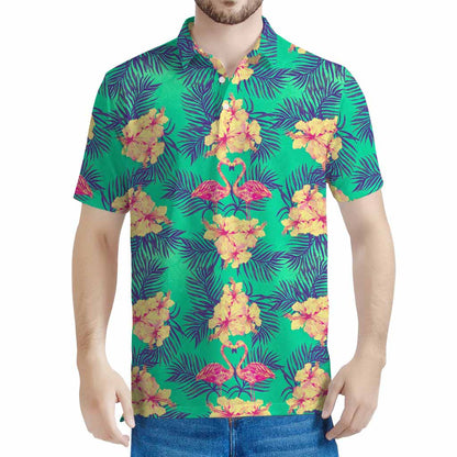 Hawaii Tropical Paradise Pattern Print Men's Polo Shirt
