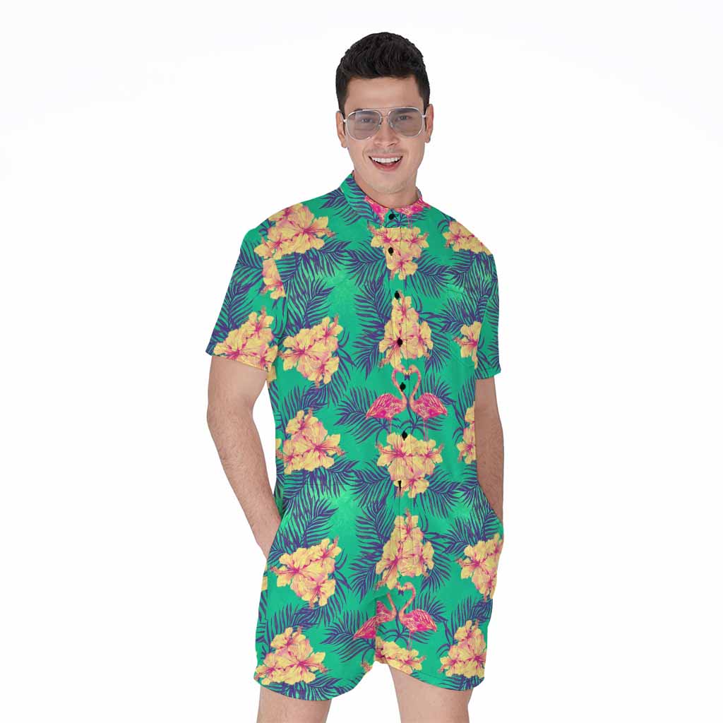 Hawaii Tropical Paradise Pattern Print Men's Rompers