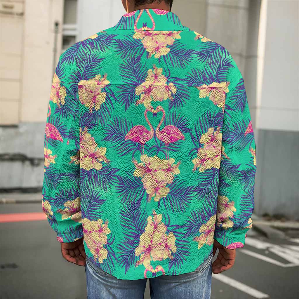 Hawaii Tropical Paradise Pattern Print Men's Shirt Jacket