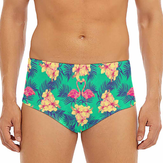 Hawaii Tropical Paradise Pattern Print Men's Triangle Swim Briefs
