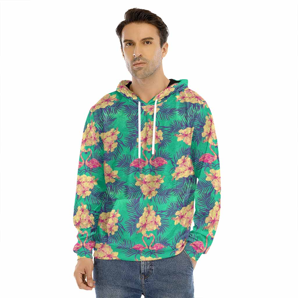 Hawaii Tropical Paradise Pattern Print Men's Velvet Pullover Hoodie