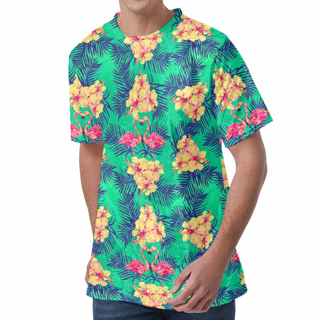 Hawaii Tropical Paradise Pattern Print Men's Velvet T-Shirt