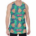 Hawaii Tropical Paradise Pattern Print Men's Velvet Tank Top