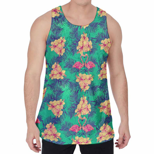 Hawaii Tropical Paradise Pattern Print Men's Velvet Tank Top