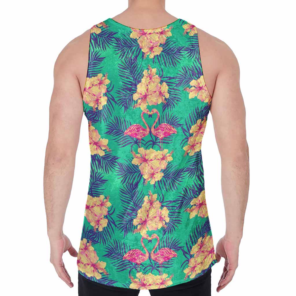 Hawaii Tropical Paradise Pattern Print Men's Velvet Tank Top