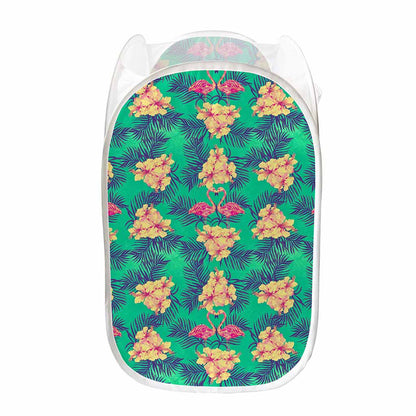 Hawaii Tropical Paradise Pattern Print Mesh Laundry Hamper