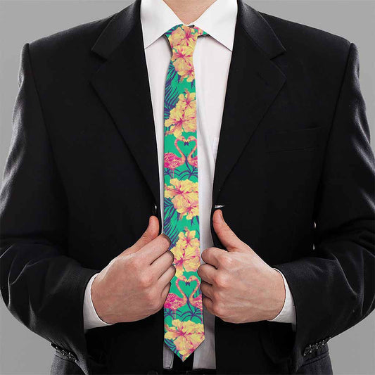 Hawaii Tropical Paradise Pattern Print Necktie