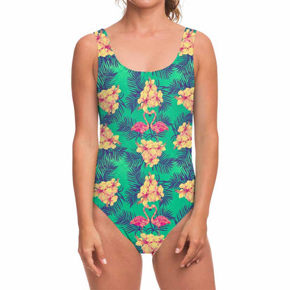 Hawaii Tropical Paradise Pattern Print One Piece Swimsuit