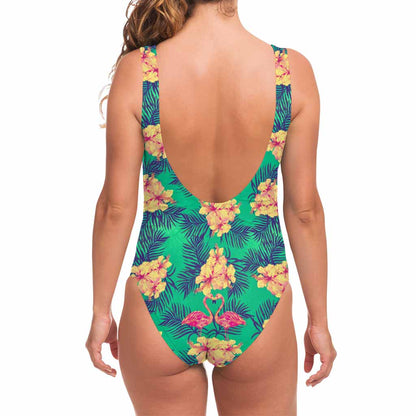 Hawaii Tropical Paradise Pattern Print One Piece Swimsuit
