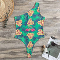 Hawaii Tropical Paradise Pattern Print One Shoulder Bodysuit