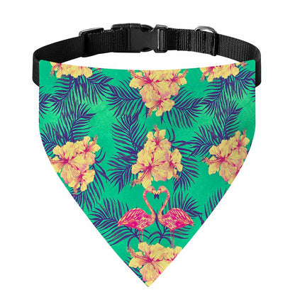 Hawaii Tropical Paradise Pattern Print Over The Collar Dog Bandana