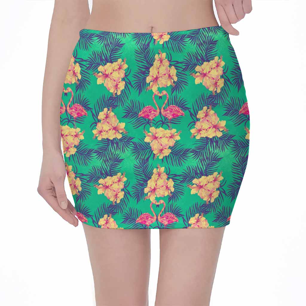 Hawaii Tropical Paradise Pattern Print Pencil Mini Skirt