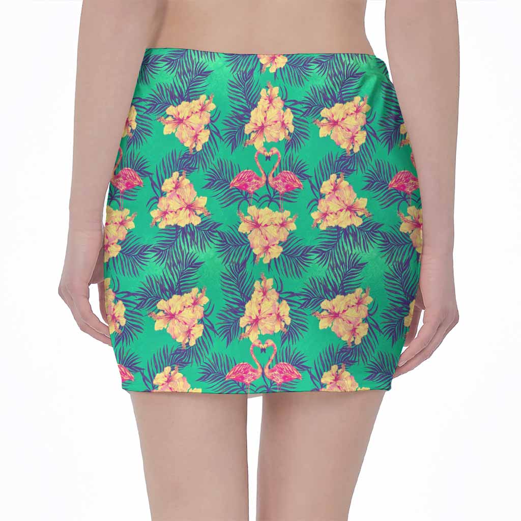 Hawaii Tropical Paradise Pattern Print Pencil Mini Skirt