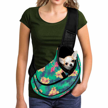 Hawaii Tropical Paradise Pattern Print Pet Sling Carrier