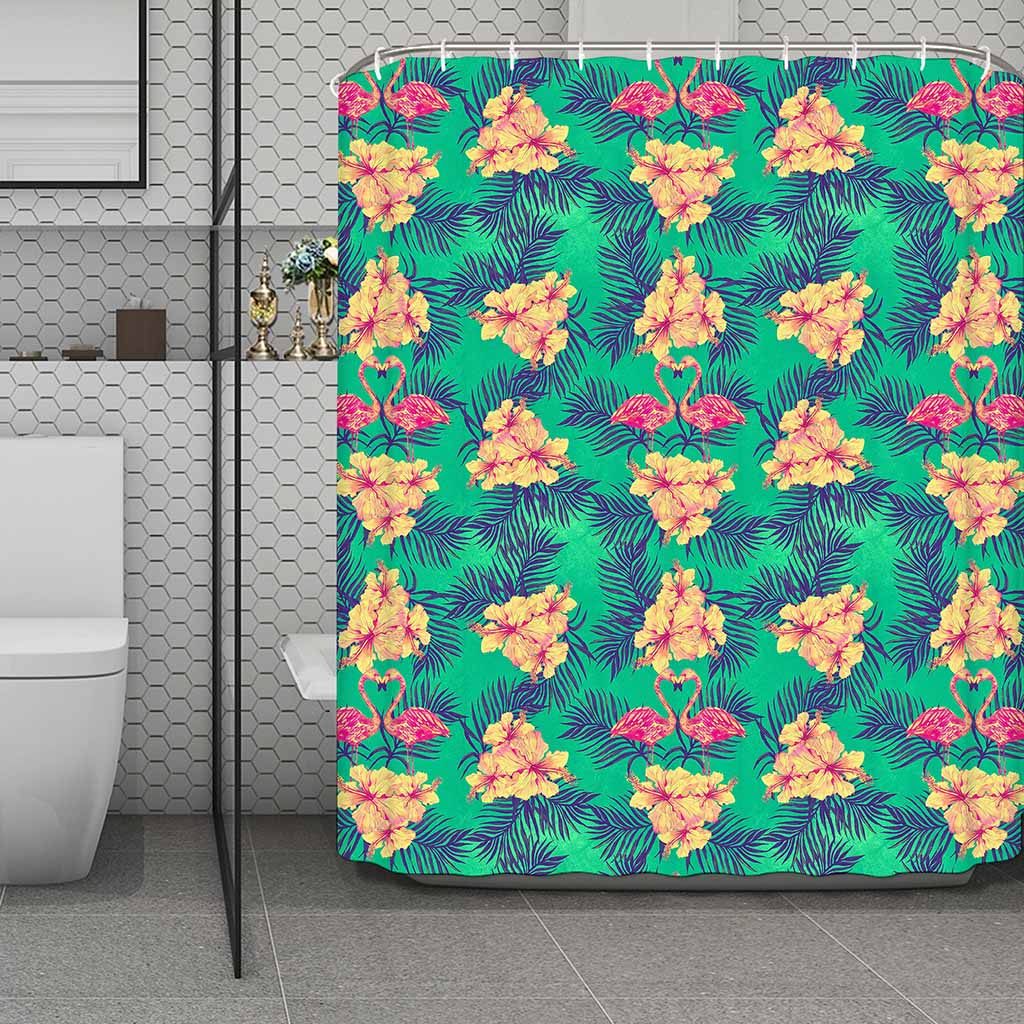 Hawaii Tropical Paradise Pattern Print Polyester Shower Curtain