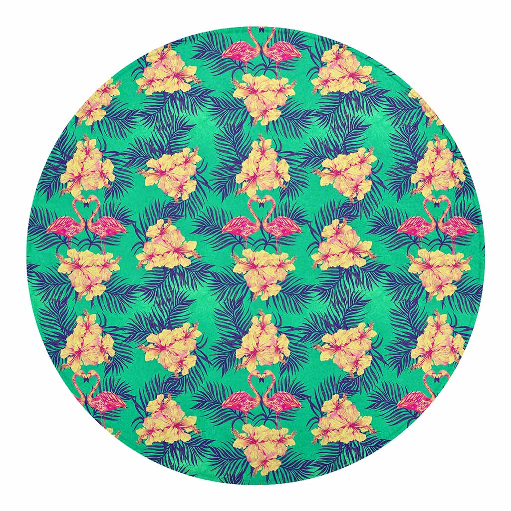 Hawaii Tropical Paradise Pattern Print Round Blanket