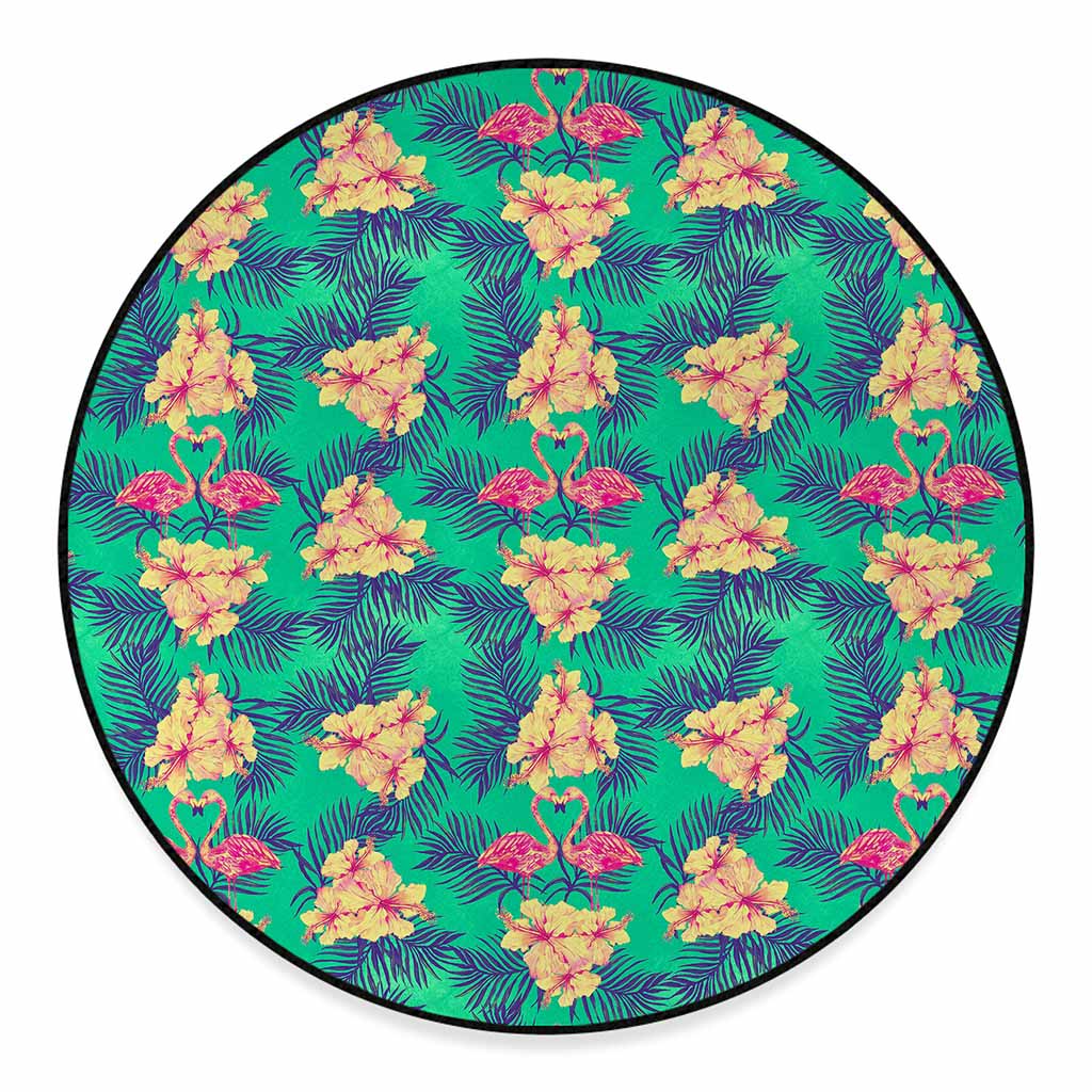Hawaii Tropical Paradise Pattern Print Round Floor Mat