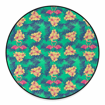 Hawaii Tropical Paradise Pattern Print Round Floor Mat